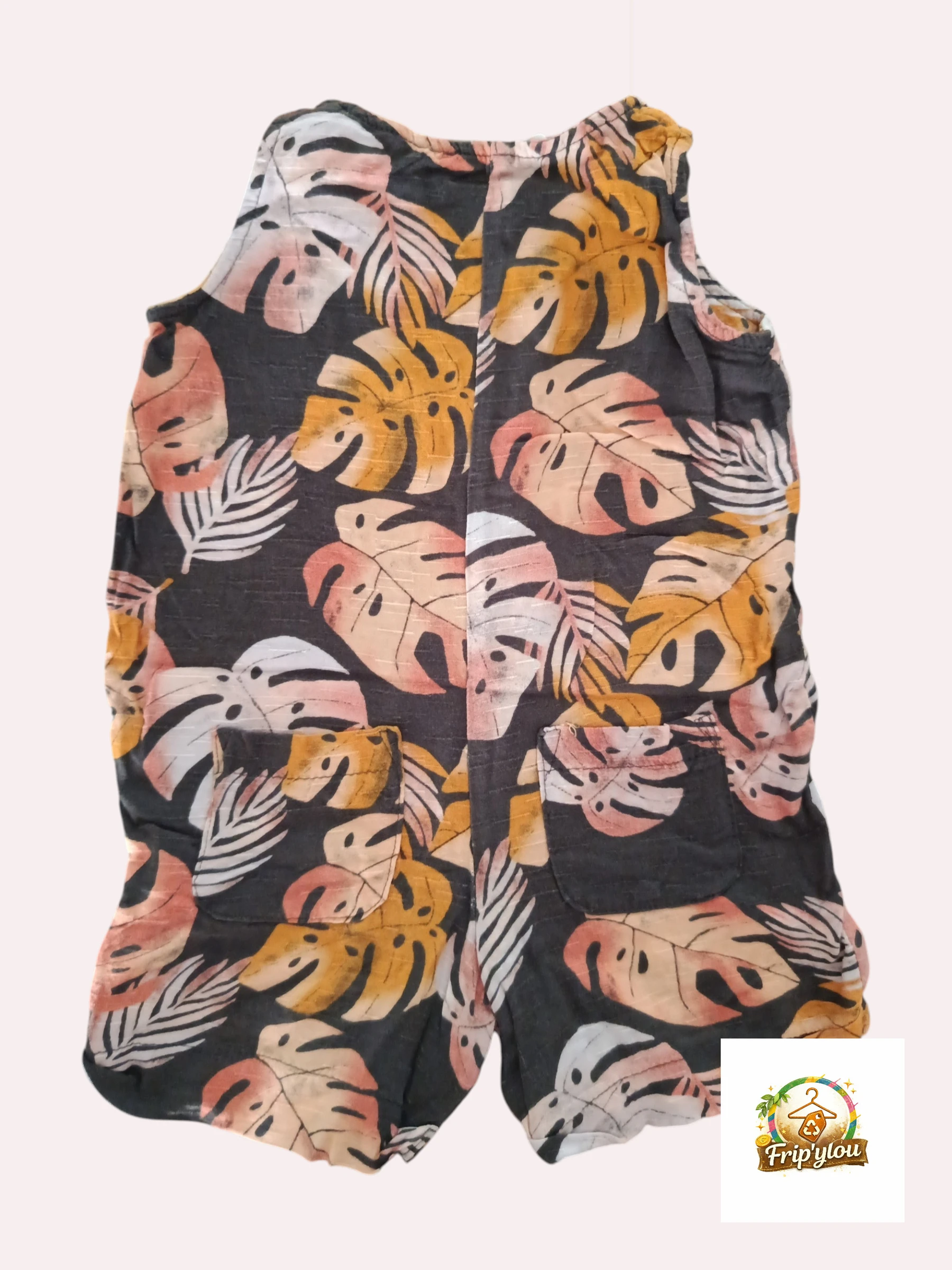 Combishort fluido con estampado tropical - A1754 – photo 2